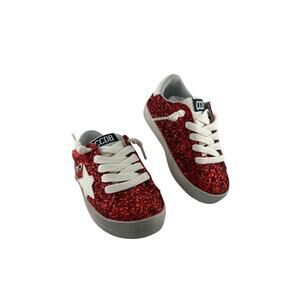 (CCDB Brand) Stylish Red Glitter Star Low-Top Sneakers NWOB  Size:8